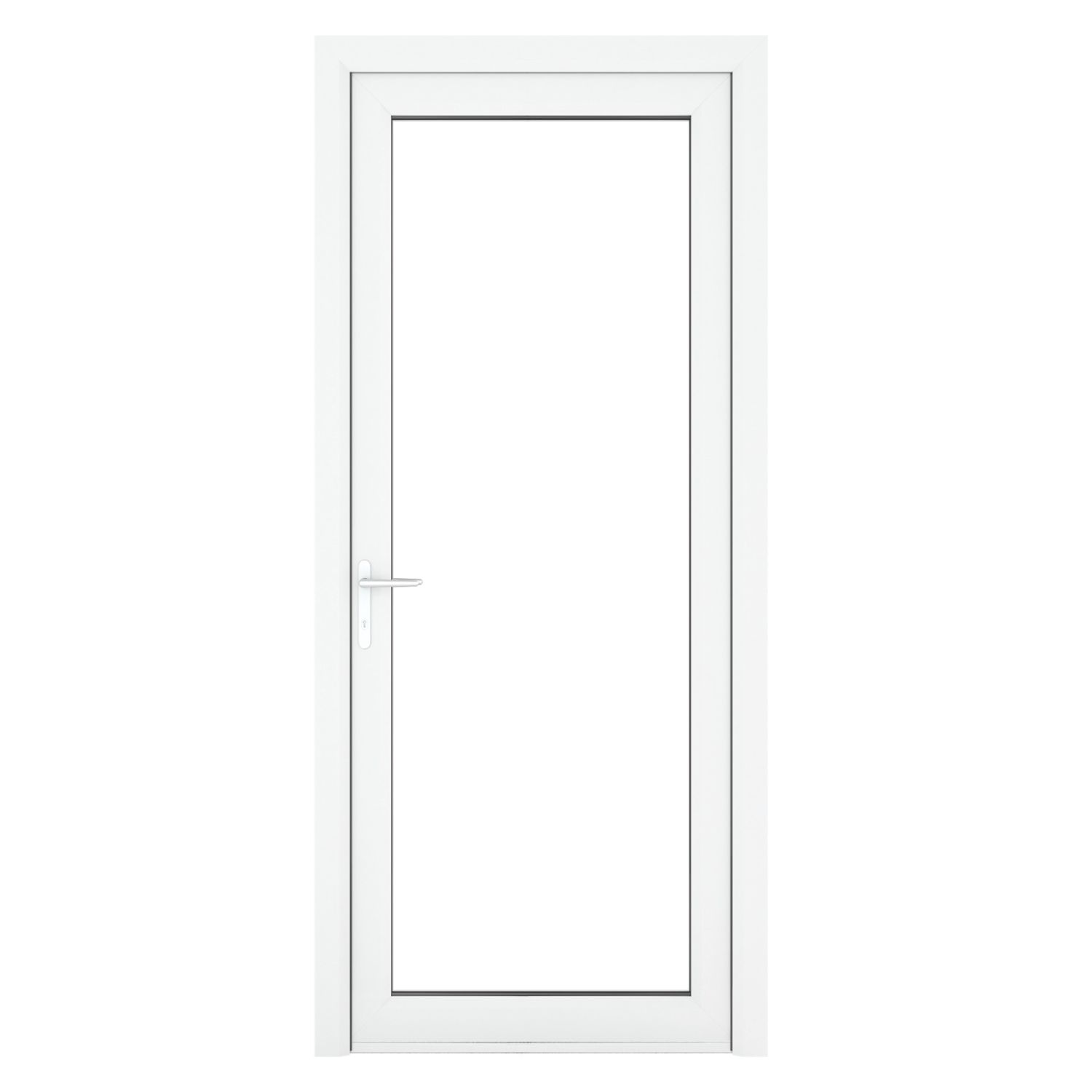 Crystal Fully Glazed 1-Clear Light Right-Handed White uPVC Back Door 2090mm x 840mm (267KF)