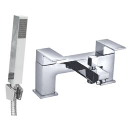 ETAL Veal Polished Chrome 115mm Deck Mounted Dual Control Manual Shower Mixer Tap