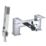 ETAL Veal Polished Chrome 115mm Deck Mounted Dual Control Manual Shower Mixer Tap
