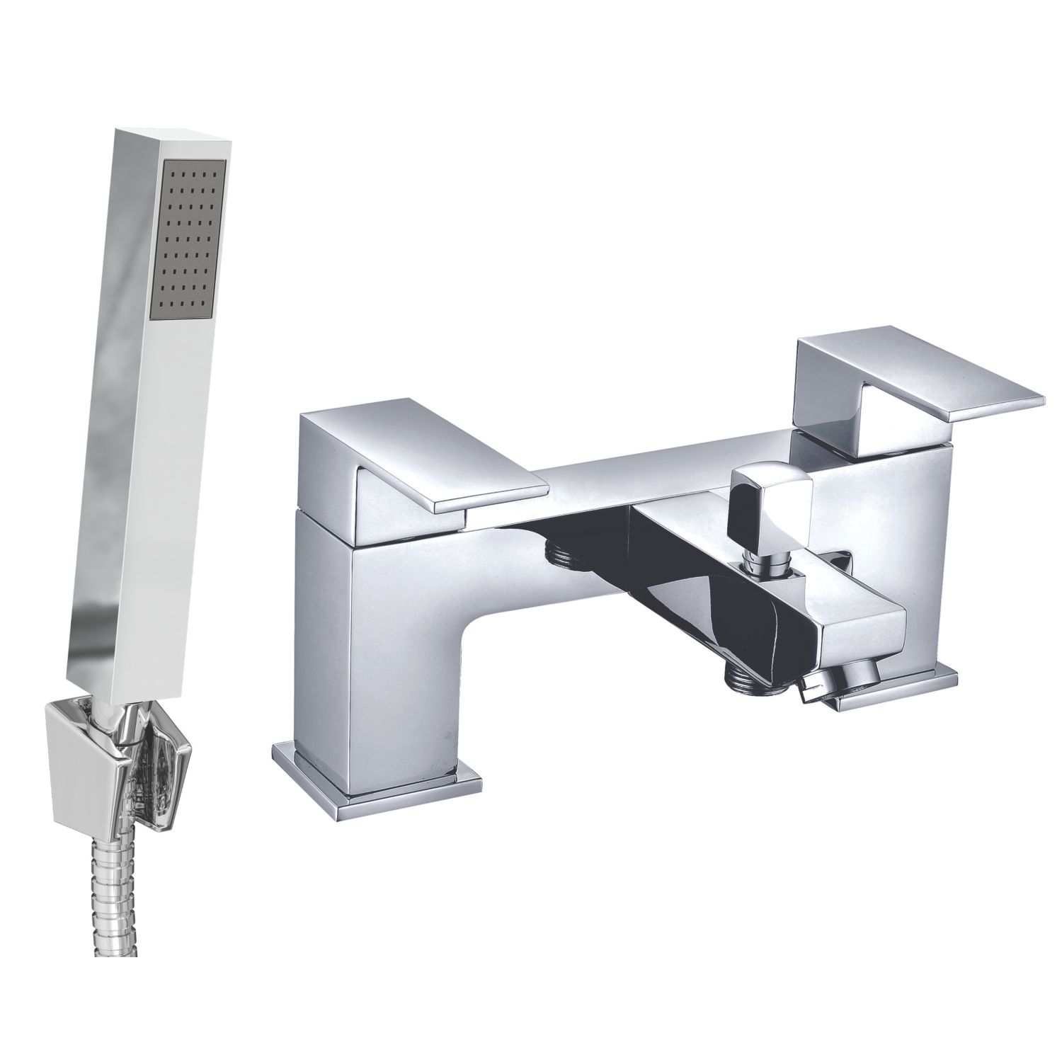 ETAL Veal Polished Chrome 115mm Deck Mounted Dual Control Manual Shower Mixer Tap (267KG)