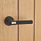 Designer Levers Kensington Knurled Lever on Rose Door Handle Pair Black / Nickel