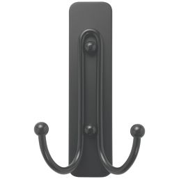 Command Matte Black Self-Adhesive Large Double Hook 2 Pack