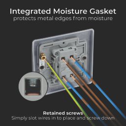 British General Nexus Metal 20A 16AX 1-Gang 2-Way Intermediate Switch  Matt Black