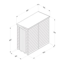 Forest Beckwood 3' x 6' (Nominal) Pent Shiplap Timber Shed with Base & Assembly