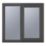 Crystal  Right-Hand Opening Obscure Double-Glazed Casement Anthracite on White uPVC Window 1190mm x 1040mm