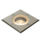 Saxby Pillar 110mm Outdoor Square Ground Light Brushed Stainless steel
