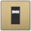 British General Evolve 1-Gang RJ45 Ethernet Socket Satin Brass with Black Inserts