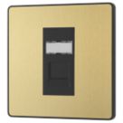 British General Evolve RJ45 Ethernet Socket Satin Brass with Black Inserts