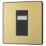 British General Evolve 1-Gang RJ45 Ethernet Socket Satin Brass with Black Inserts