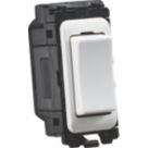 Knightsbridge Curved Edge 20AX 2-Way Grid Retractive Switch Module 'Press' Off Centre White