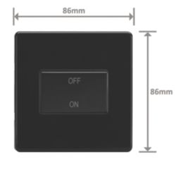 Varilight  10A 1-Gang 3-Pole Fan Isolator Switch Jet Black  with Black Inserts