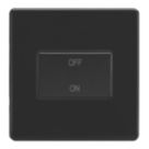 Varilight  10A 1-Gang 3-Pole Fan Isolator Switch Jet Black  with Black Inserts