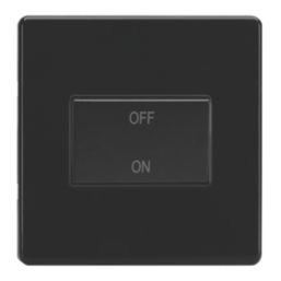 Varilight  10A 1-Gang 3-Pole Fan Isolator Switch Jet Black  with Black Inserts