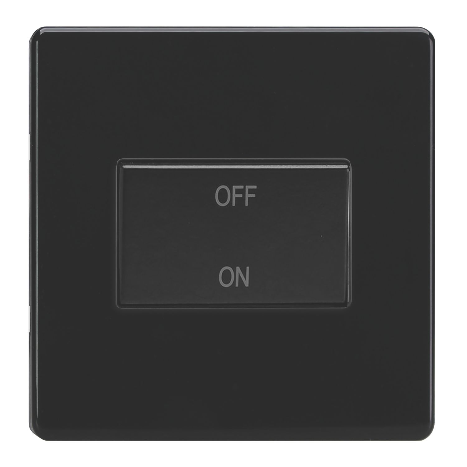 Varilight 10A 1-Gang 3-Pole Fan Isolator Switch Jet Black with Black Inserts (267YT)