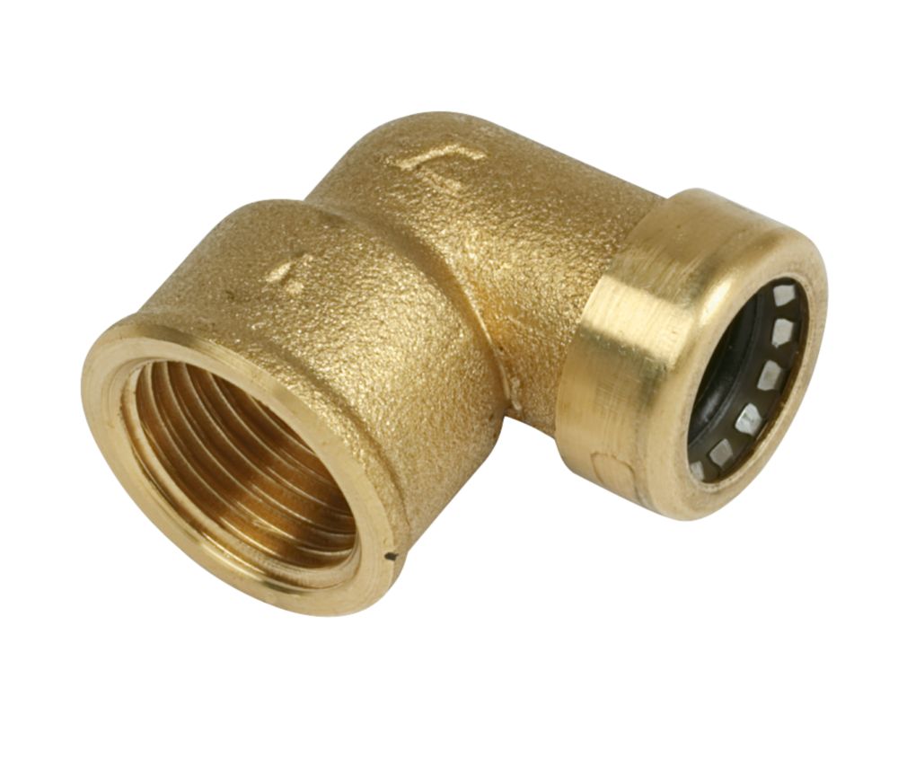 Tectite Sprint Brass Push-Fit Adapting 90° Female Elbow 15mm x ½ ...