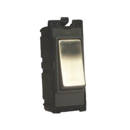 Varilight PowerGrid 10AX Grid Intermediate Switch Brushed Steel with Colour-Matched Inserts