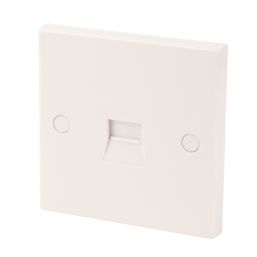 Essentials  1-Gang Slave Telephone Socket White