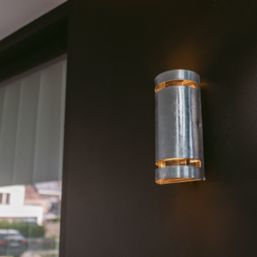 Lutec Ran Outdoor Wall Light Galvanised Steel
