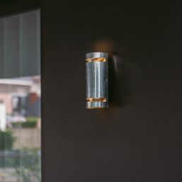 Lutec Ran Outdoor Wall Light Galvanised Steel