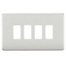 Knightsbridge  4-Module Grid Faceplate Brushed Chrome