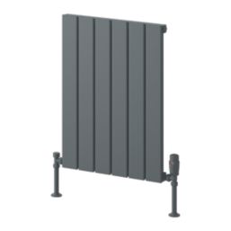 Reina Piatto Single 600mm x 445mm 1147BTU Anthracite Vertical Designer Radiator