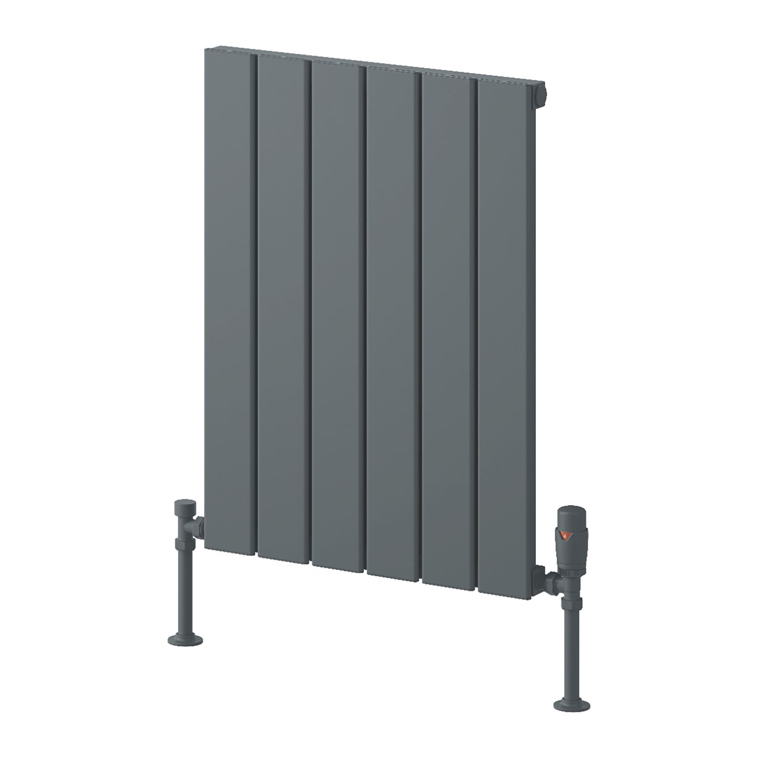Reina Piatto Single 600mm x 445mm 1147BTU Anthracite Vertical Designer Radiator (268EE)