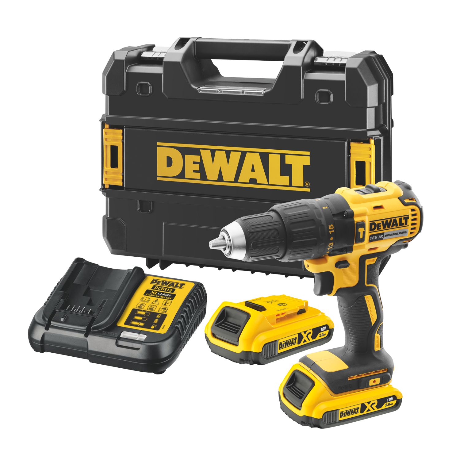 DeWalt DCD778D2T-SFGB 18V 2 x 2.0Ah Li-Ion XR Brushless Cordless Combi Drill (268FX)