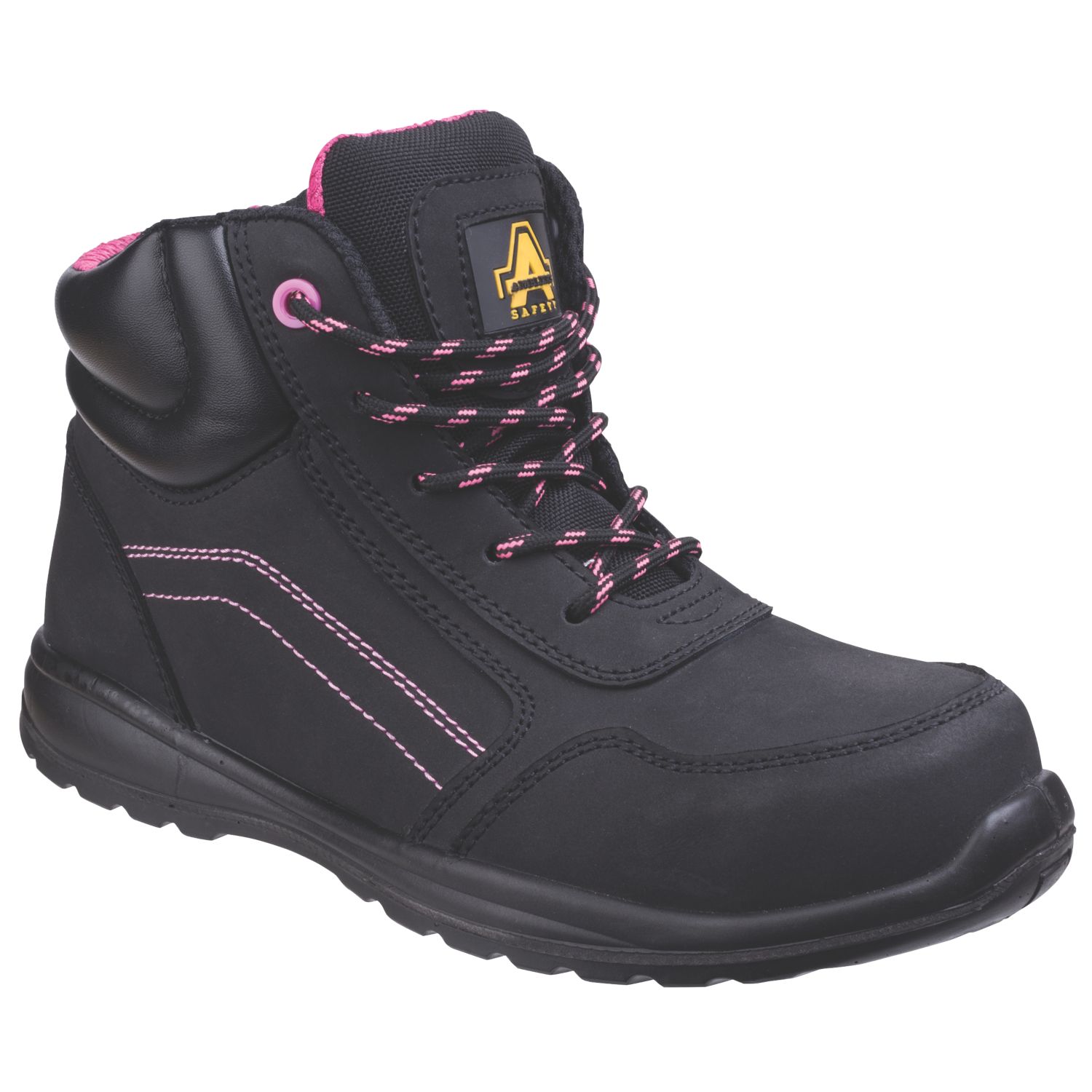 Amblers Lydia Size 5 Womens Black/Pink Safety Boots (268GV)