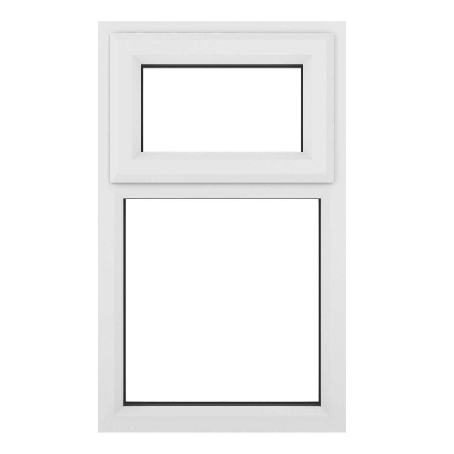 Crystal Top Opening Clear Double-Glazed Casement White uPVC Window 610mm x 820mm (268JK)