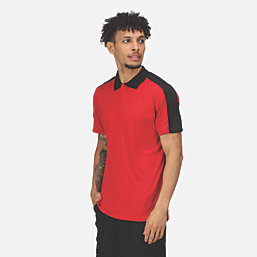 Regatta Contrast Coolweave Polo Shirt Classic Red / Black Small 40" Chest