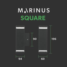 4lite Marinus Square Outdoor Up & Down Wall Light Anthracite