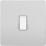 British General Evolve 20 A  16AX 1-Gang 2-Way Light Switch  Brushed Steel with White Inserts