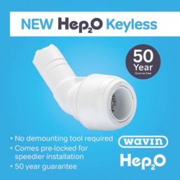 Hep2O  Plastic Push-Fit Equal 45° Keyless Stem Elbow 22mm