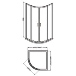 ETAL  Framed Quadrant Shower Enclosure & Tray  Brushed Brass 780mm x 780mm x 1940mm