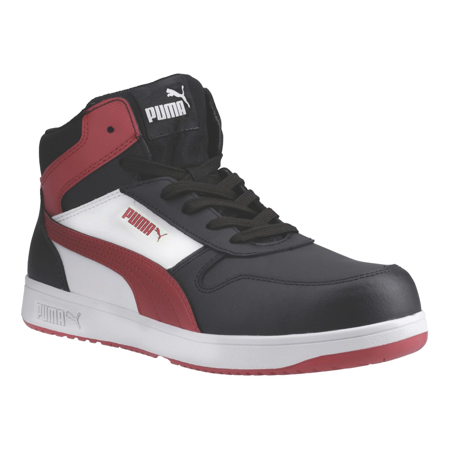 Puma Frontcourt Size 7 Black/Red Safety Trainers (268VW)