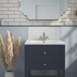 Laura Ashley Wicker Self-Adhesive Bathroom Splashback Gloss Pearl White 250mm x 600mm x 4mm