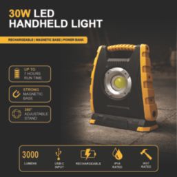 Briticent  Rechargeable LED Work Light with Power Bank Black & Yellow 3000lm