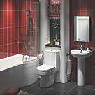 Walker Contemporary P-Shape Right Hand Bathroom Suite with Acrylic Bath