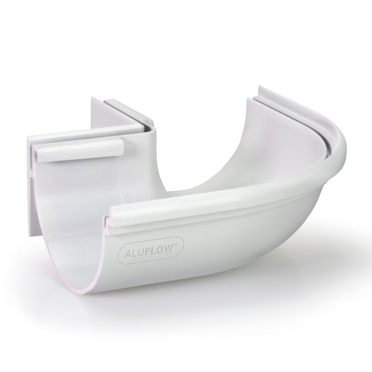 Aluflow Aluminium 90° Half Round External Gutter Angle White 115mm (269KA)