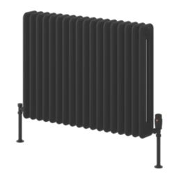 Reina 600mm x 820mm 4622BTU Black Horizontal 2 Column Radiator