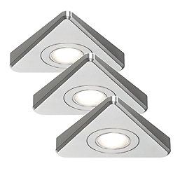 Sensio Treos Triangular LED Cabinet Downlight Brushed Steel 6W 180lm 3 Pack