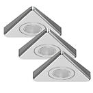 Sensio Treos Triangular LED Cabinet Downlight Brushed Steel 6W 180lm 3 Pack