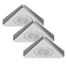 Sensio Treos Triangular LED Cabinet Downlights Brushed Steel 6W 180lm 3 Pack