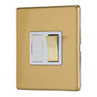 Contactum Lyric 13A Switched Fused Spur  Brushed Brass with White Inserts