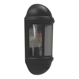 4lite  Outdoor Half Wall Light/Lantern  With PIR Sensor Black