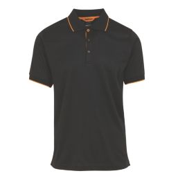 Regatta Navigate Short Sleeve Polo Shirt Black/Orange Pop 3X Large 50" Chest