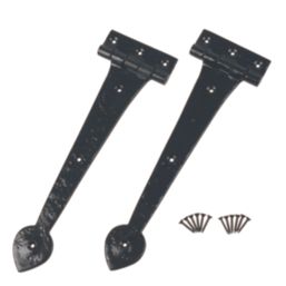 GateMate Black Straight Ornamental Heavy Duty Tee Hinges 106mm x 12" x 300mm 2 Pack