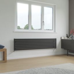 Ximax Fortuna 410mm x 1800mm 2754BTU Black Horizontal Designer Radiator