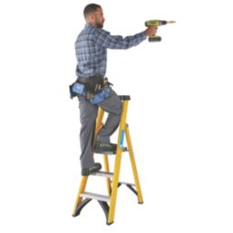 Zarges Fibreglass 1.37m 3 Step Platform Step Ladder