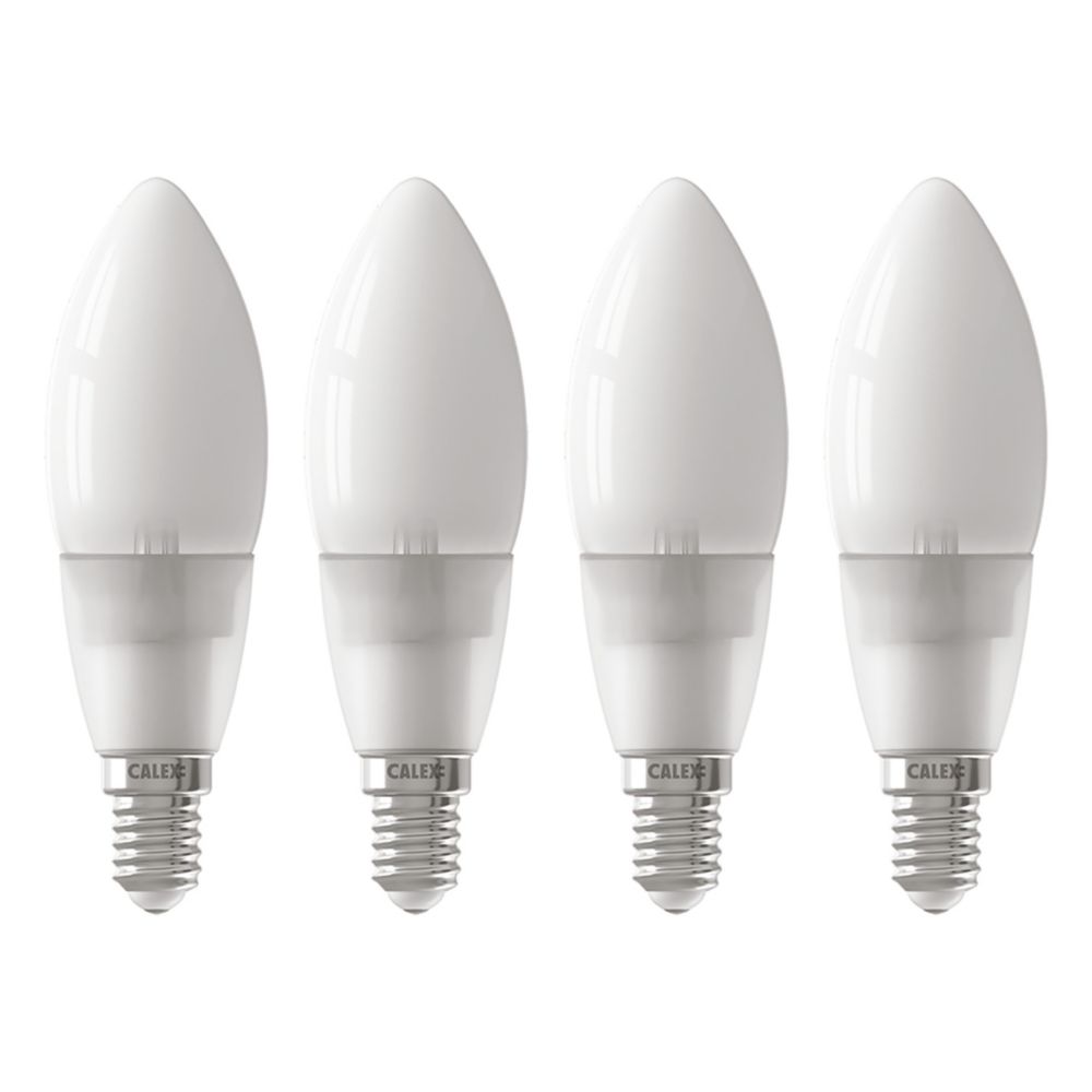 Calex Softline E14 Candle LED Light Bulb 470lm 5W 4 Pack Screwfix